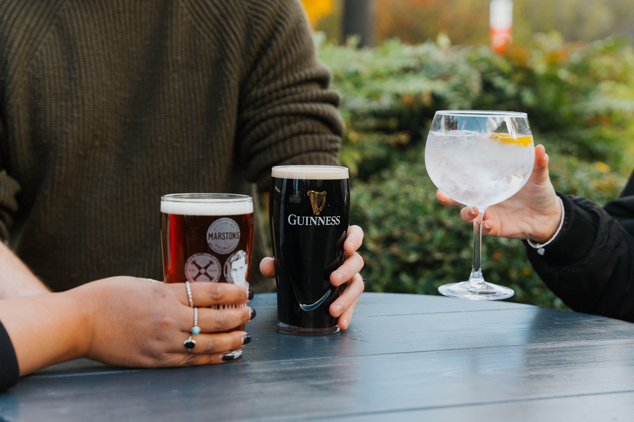 Pub beer garden at The Corner House Drink in the great outdoors with us